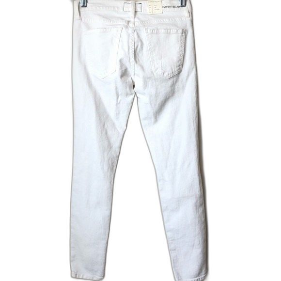 Current/Elliott Skinny Jeans 25 White The Stiletto Distressed - Picture 6 of 7